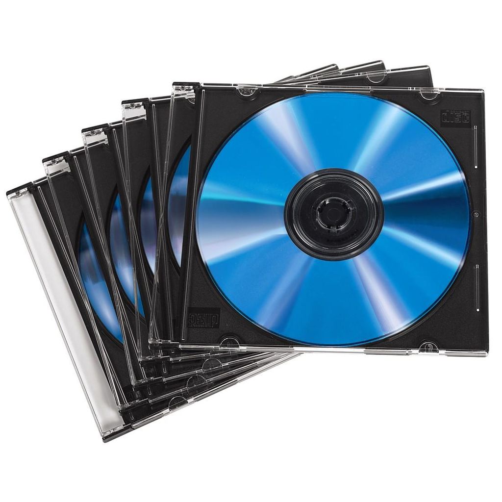 HAMA Slim CD Jewel Case, pakiranje po 50 kosov, prozoren/črn