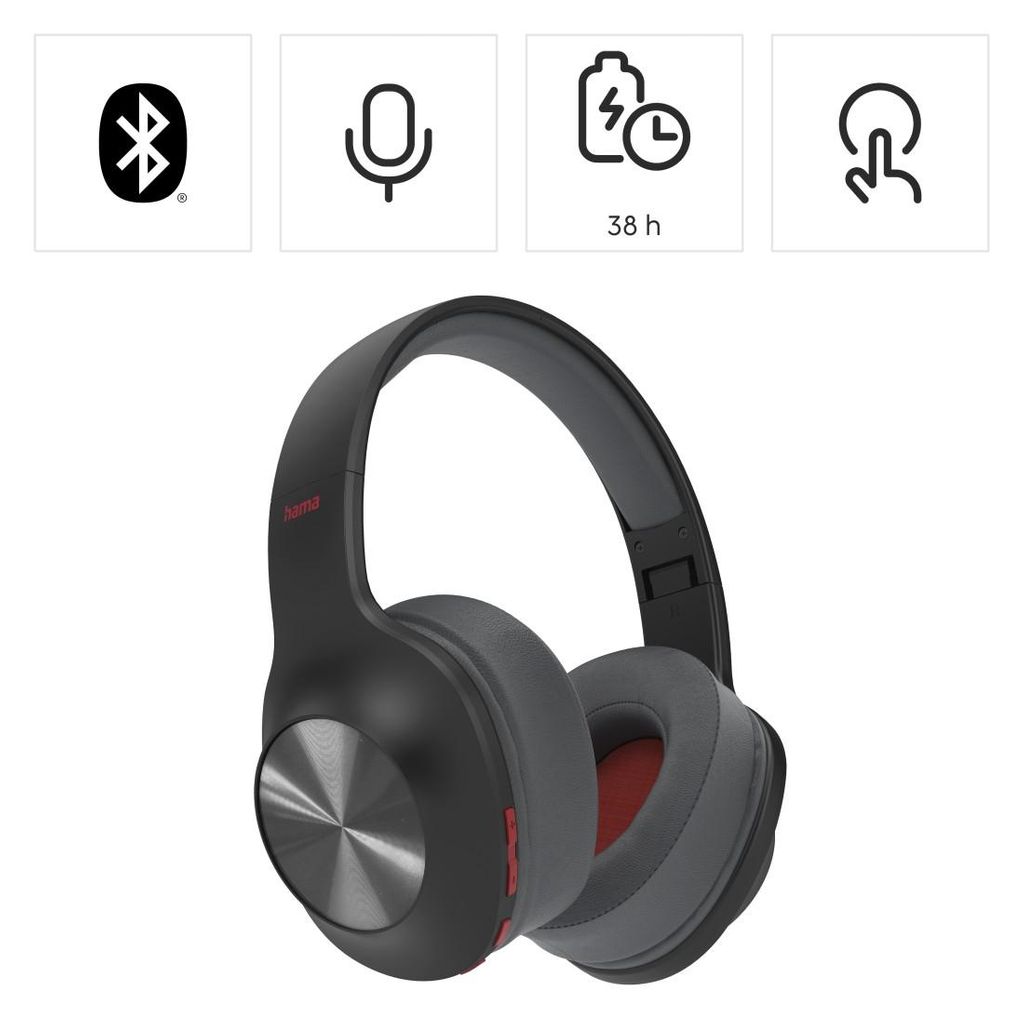 HAMA "Spirit Calypso" slušalke Bluetooth®, za ušesa, z basi, zložljive, blk