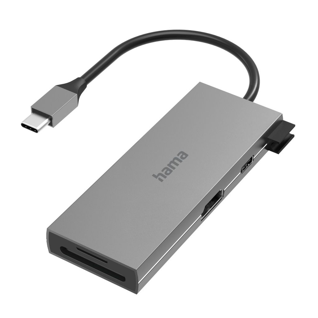 HAMA USB-C vozlišče, večportno, 6 priključkov, 2 x USB-A, USB-C, HDMI™, SD, microSD