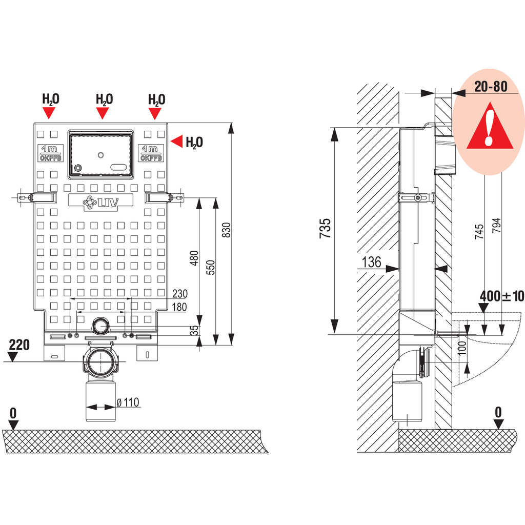 LIV-MOUNT podometni splakovalnik za visečo WC školjko 7512 HERKUL (325703)
