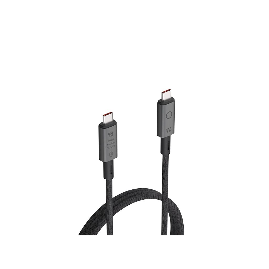 Kabel USB-C v USB-C, M/M, USB 4, 40Gbps, 8K 60Hz, 1m, pleten, LINQ