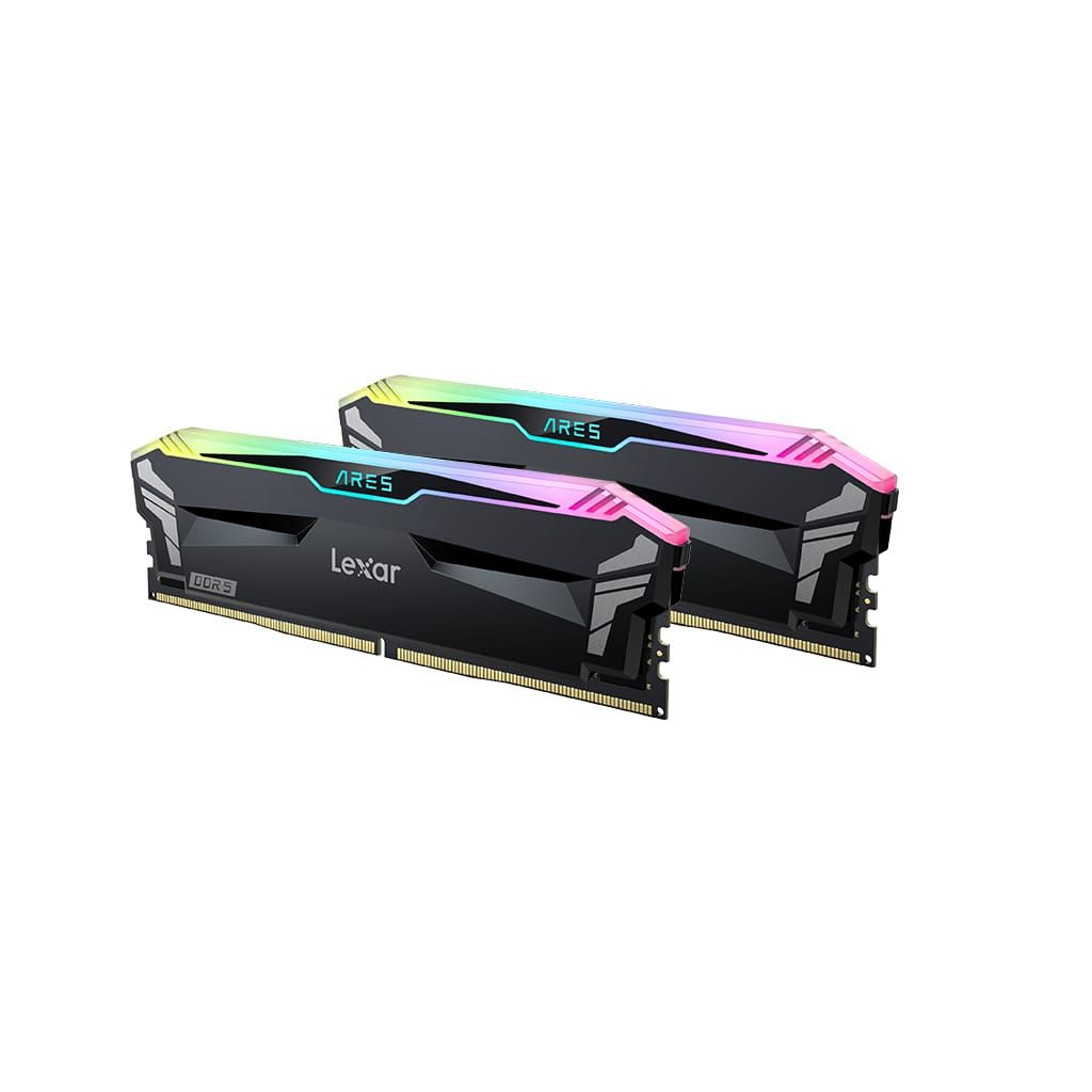 LEXAR RAM DDR5 32GB Kit (2x16) PC5-48000 6000MT/s CL30 1.35V, XMP, Lexar ARES RGB, črn