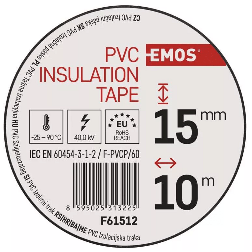 EMOS izolirni trak PVC 15 mm / 10 m - črna