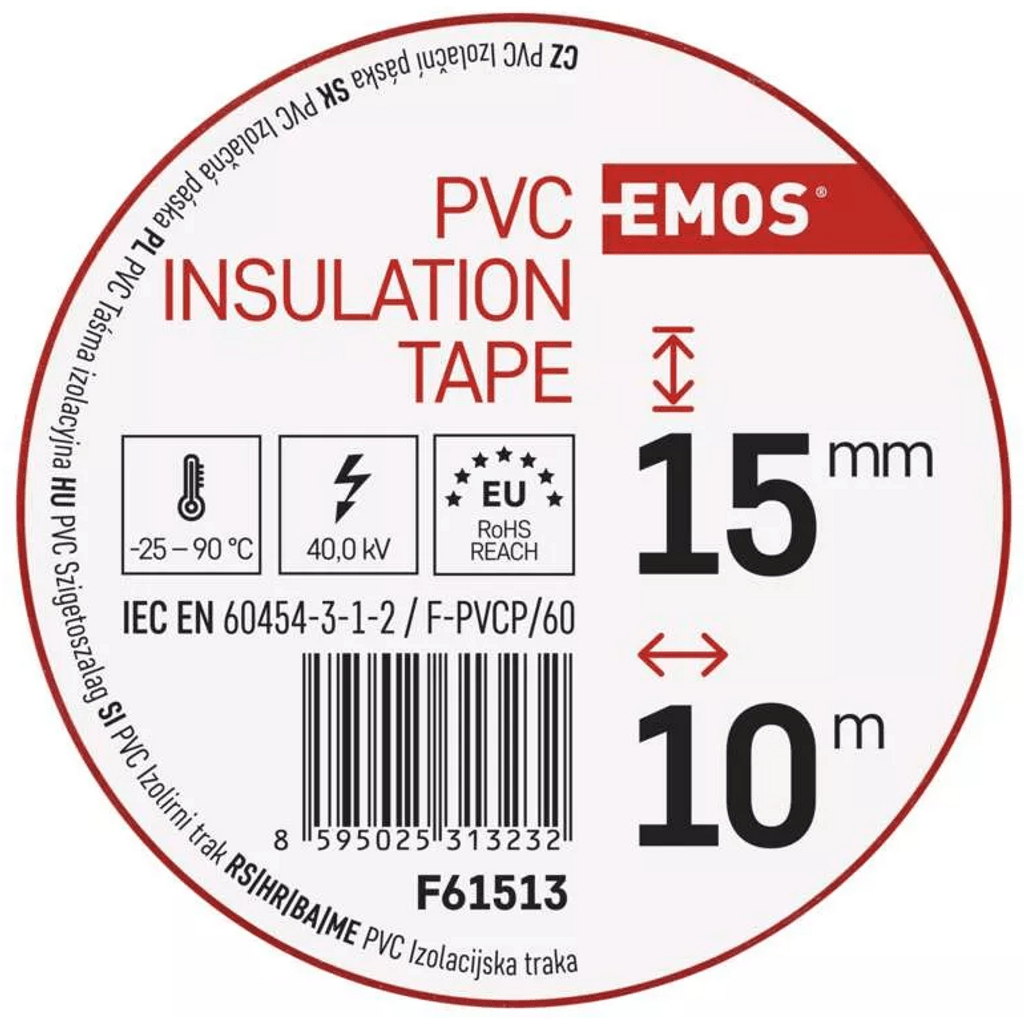 EMOS izolirni trak PVC 15 mm / 10 m - rdeča