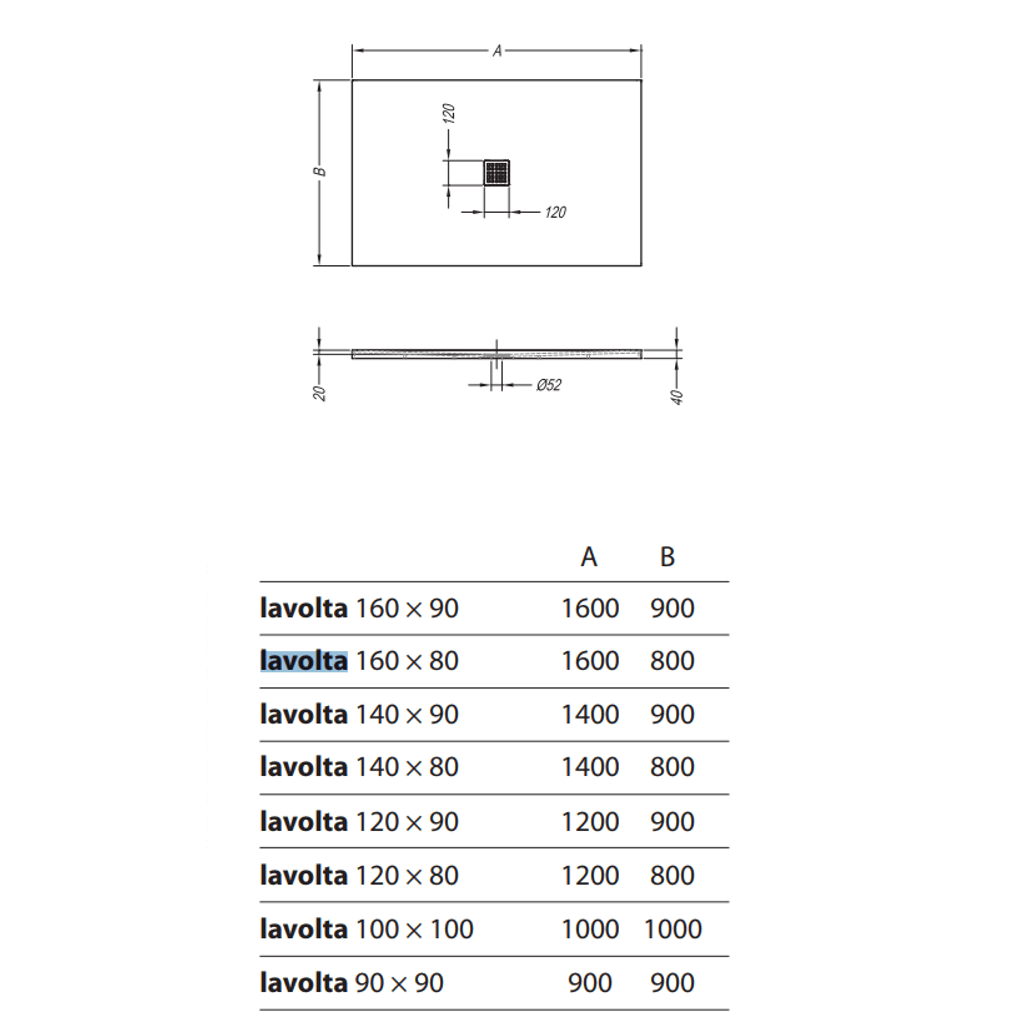 KOLPA SAN pravokotna tuš kad za vgradnjo ali postavitev na tla Lavolta 120x80 cm (3838987561019) - bela