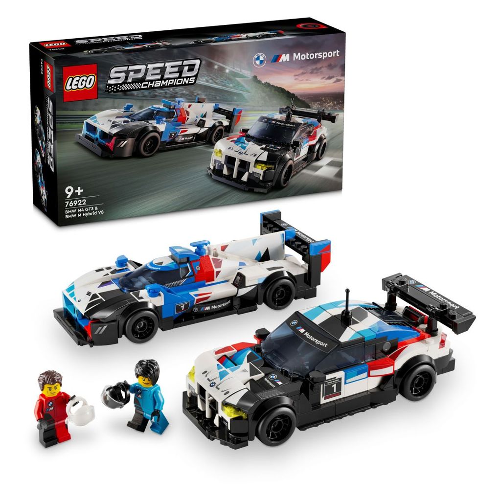LEGO SPEED CHAMPIONS Dirkalna avtomobila BMW M4 GT3 in BMW M Hybrid V8 76922 