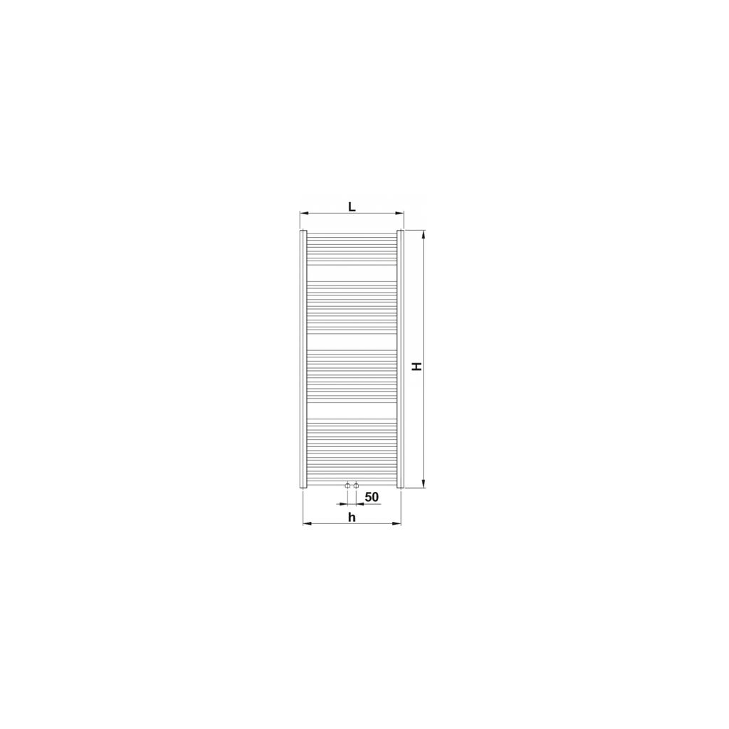 KORADO kopalniški radiator LINEAR COMFORT s sredinskim priklopom, višina: 700 mm, širina: 450 mm