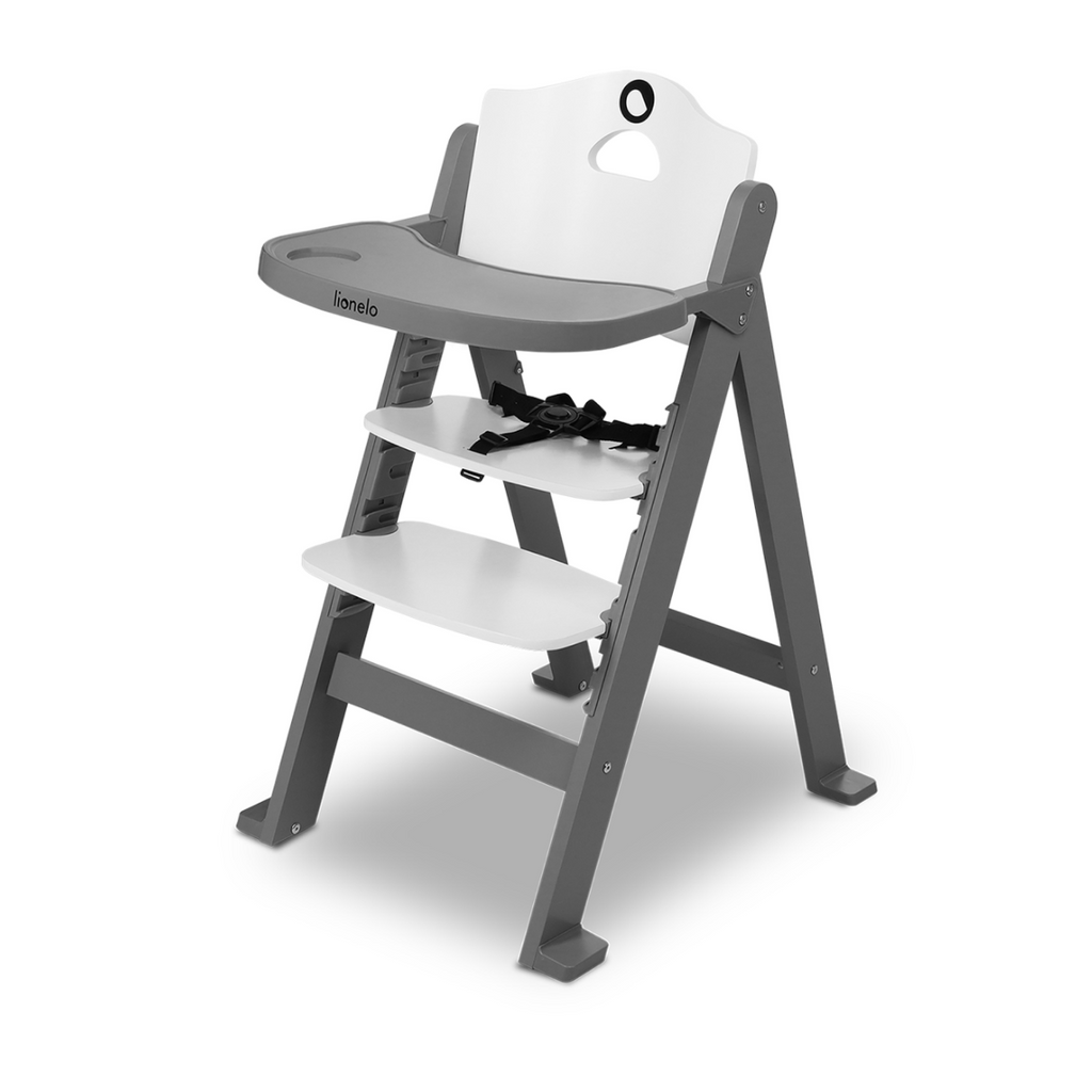 LIONELO stolček za hranjenje 3v1 FLORIS - siv