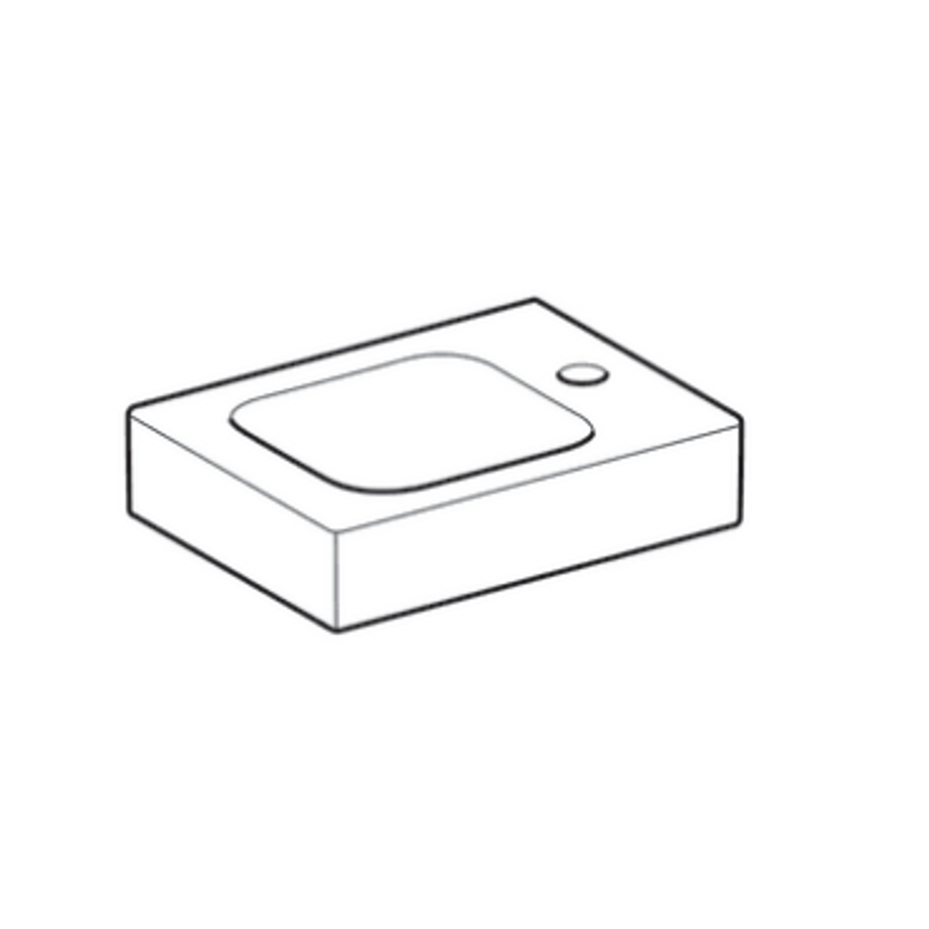 GEBERIT manjši stenski umivalnik, odprtina za armaturo desno iCon (124736000)