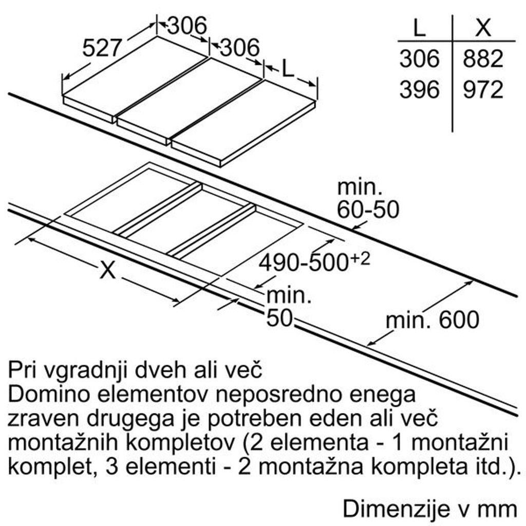 BOSCH Domino indukcijska kuhalna plošča PIB375FB1E
