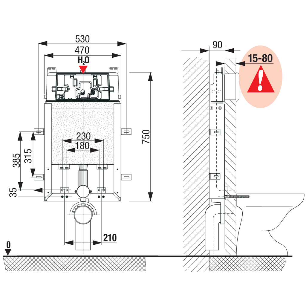 LIV-MOUNT podometni splakovalnik za visečo WC školjko 9052 MEDITERAN (351883)