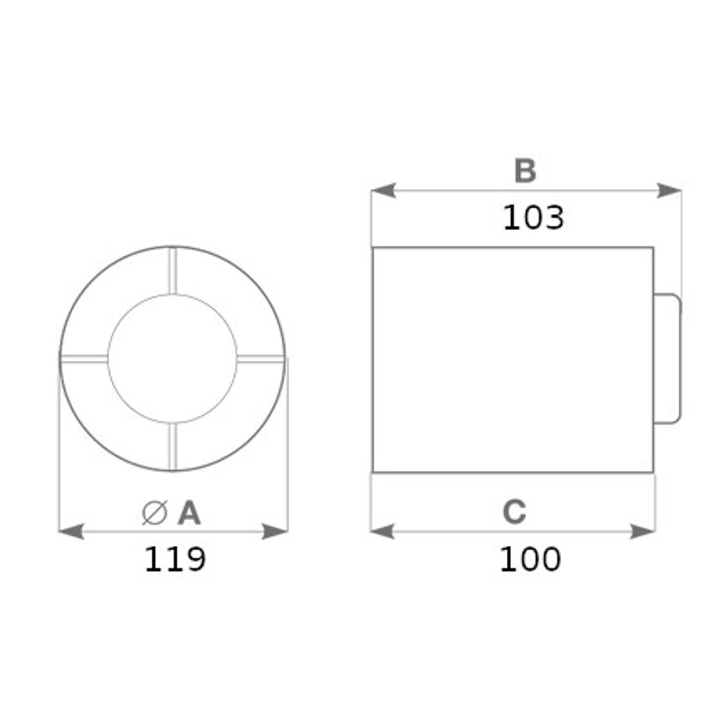 VORTICE kopalniški aksialni cevni ventilator PUNTO GHOST MG 100/4 LL T (11103)
