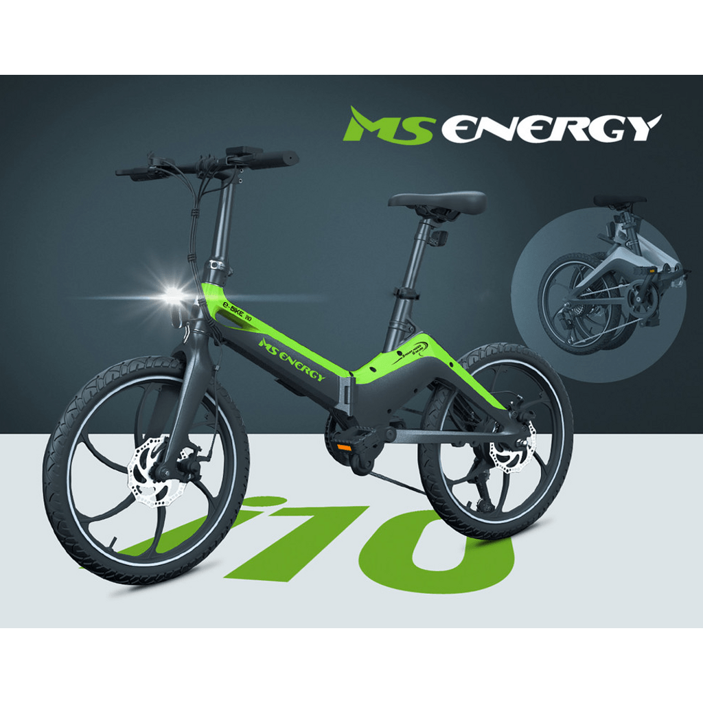 MS ENERGY električno kolo i10, črno-zelen
