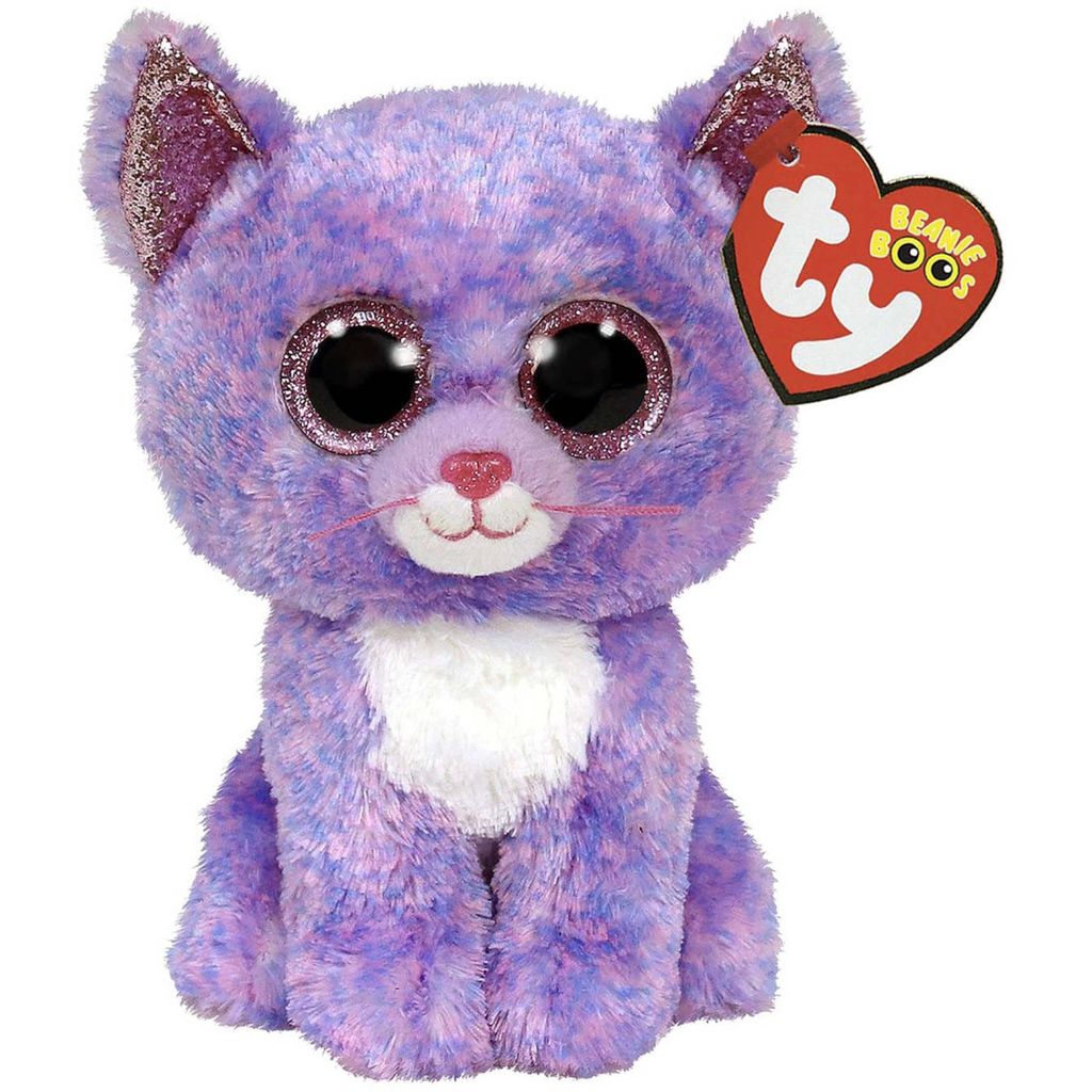 TY Beanie Boos CASSIDY - mačka v barvi sivke (15 cm) 36248