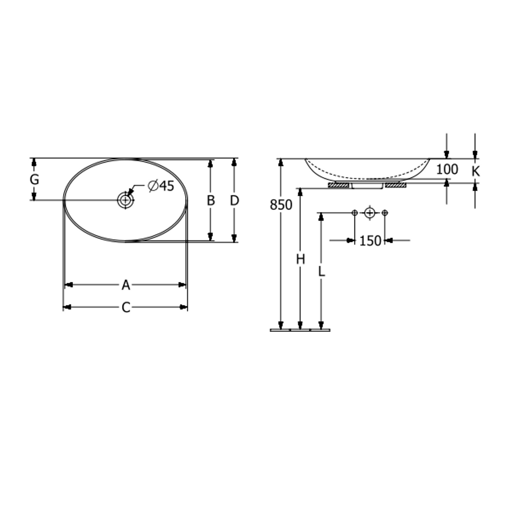 VILLEROY & BOCH nadpultni umivalnik LOOP&FRIENDS 62x42 cm (4A480001)