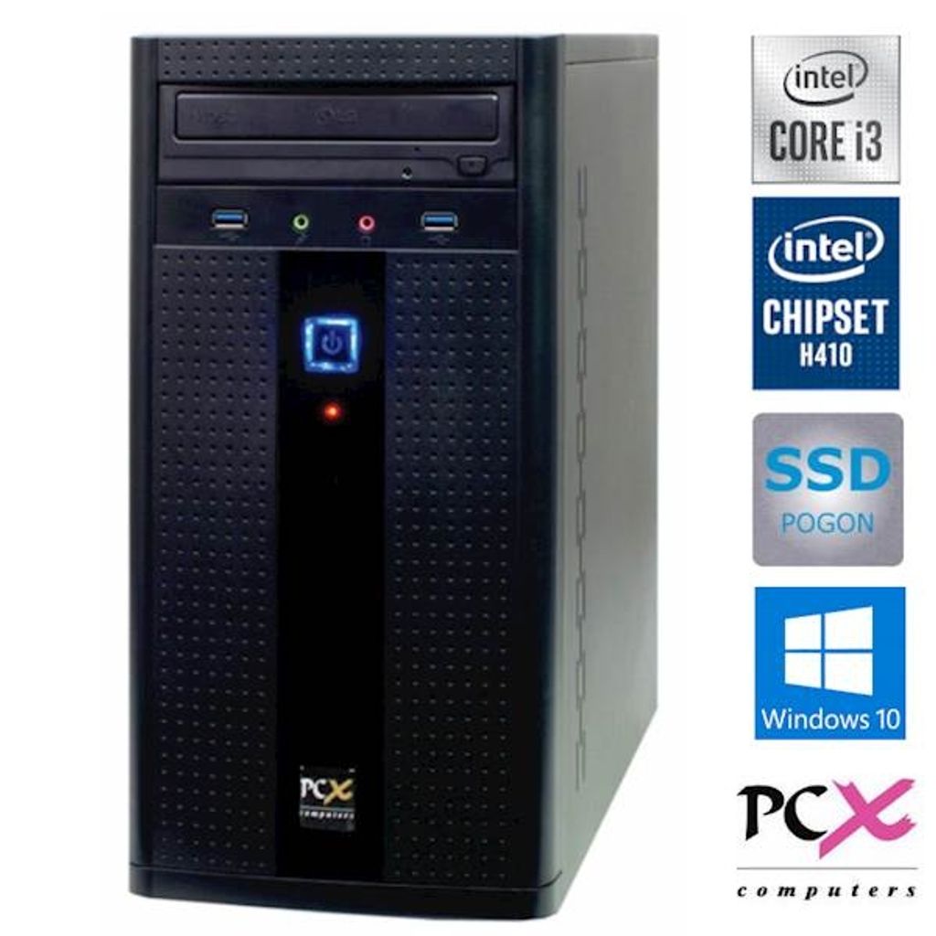 PCX namizni računalnik EXAM i3 10100/ 8GB/240SSD/W10HOME