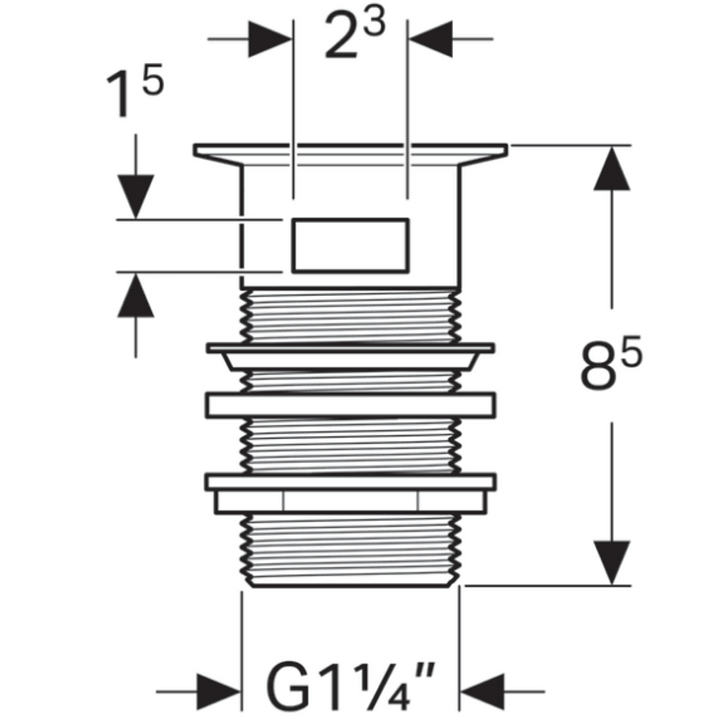GEBERIT zgornji del sifona z notranjim zamaškom ventila s tipko d=60 mm (500.087.00.1)