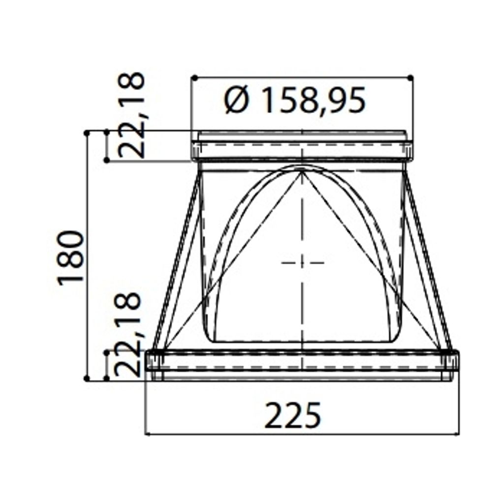 FABER PVC štirioglata odvodna cev fi 150mm - dimenzije 22x9cm (112.0459.429)
