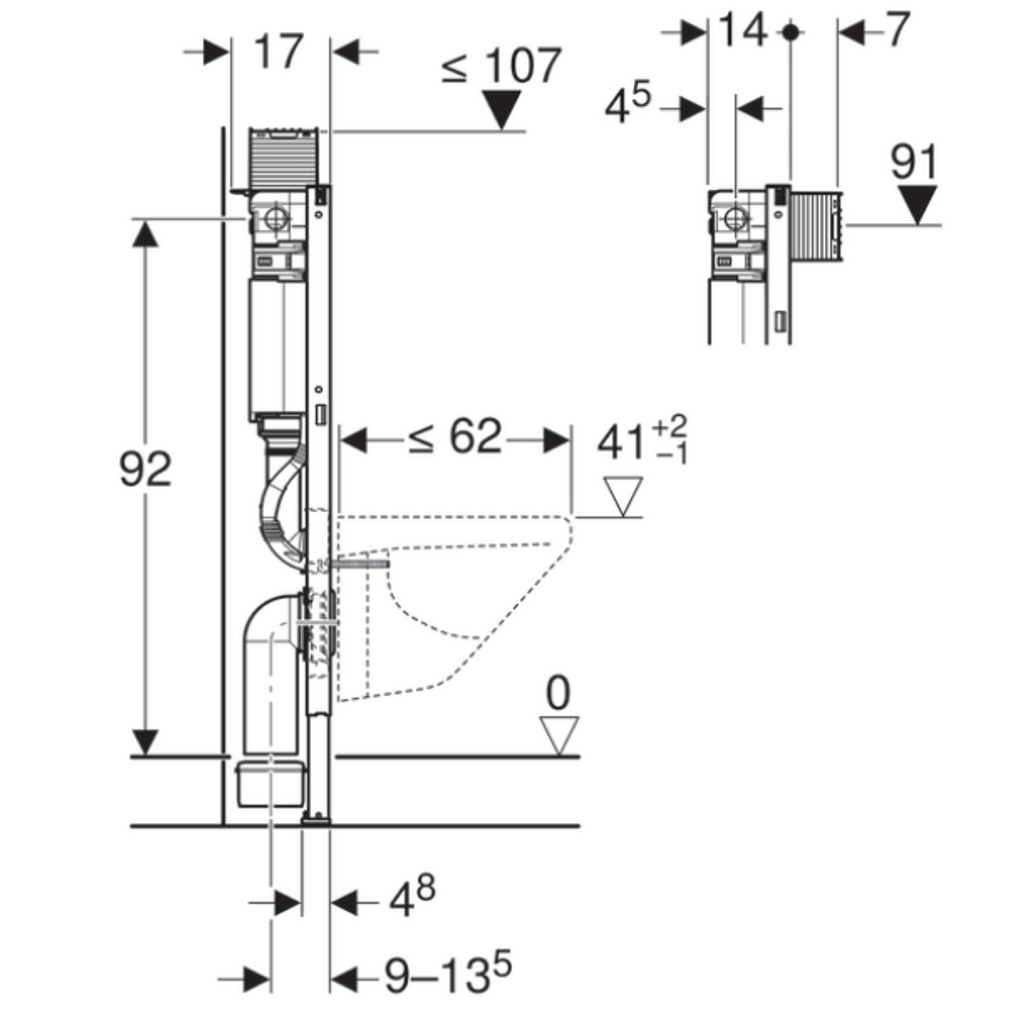 GEBERIT podometni splakovalnik za WC školjko Duofix (111.038.00.1)