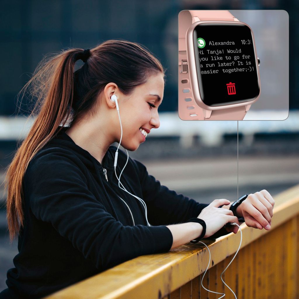 HAMA Pametna ura "Fit Watch 5910", GPS, vodoodporna, srčni utrip, kalorije, rožnata