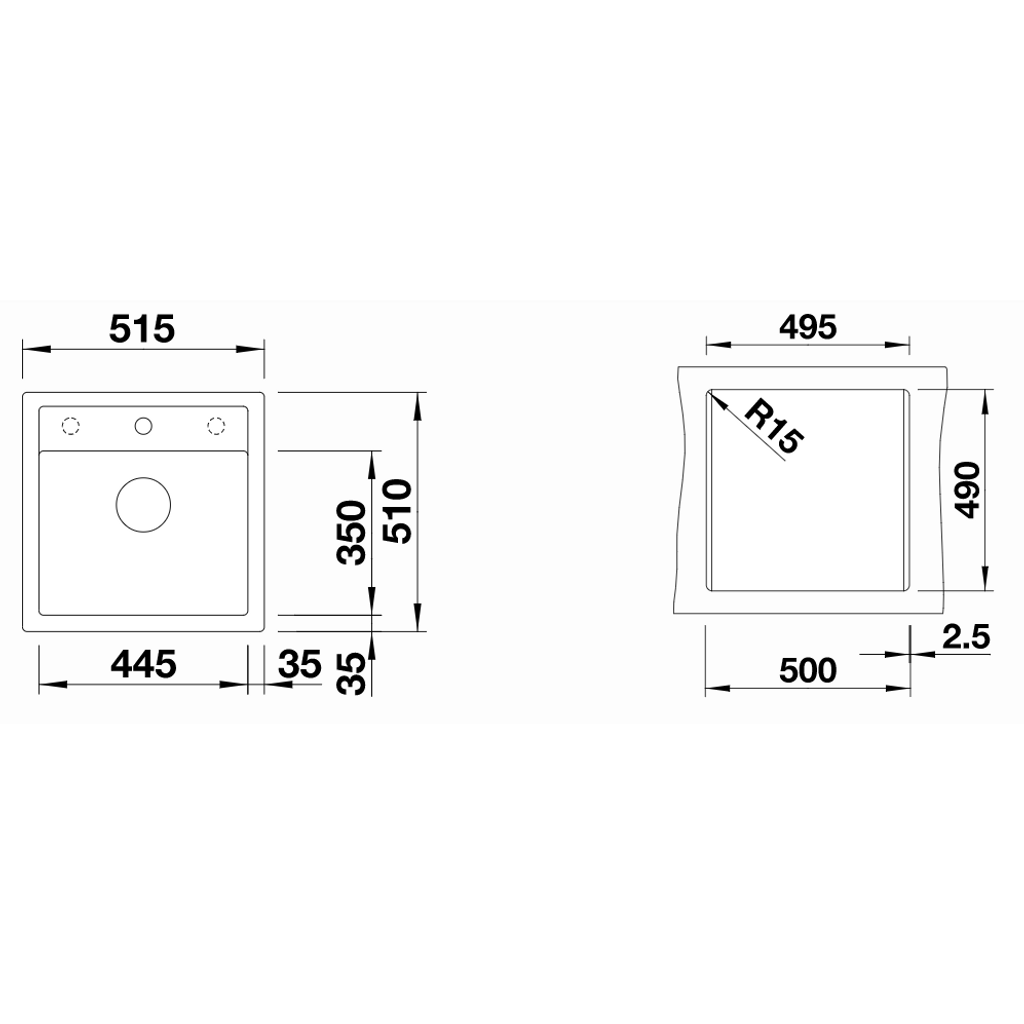 BLANCO pomivalno korito DALAGO 5 z zgornjim delom sifona, antracit (518521)