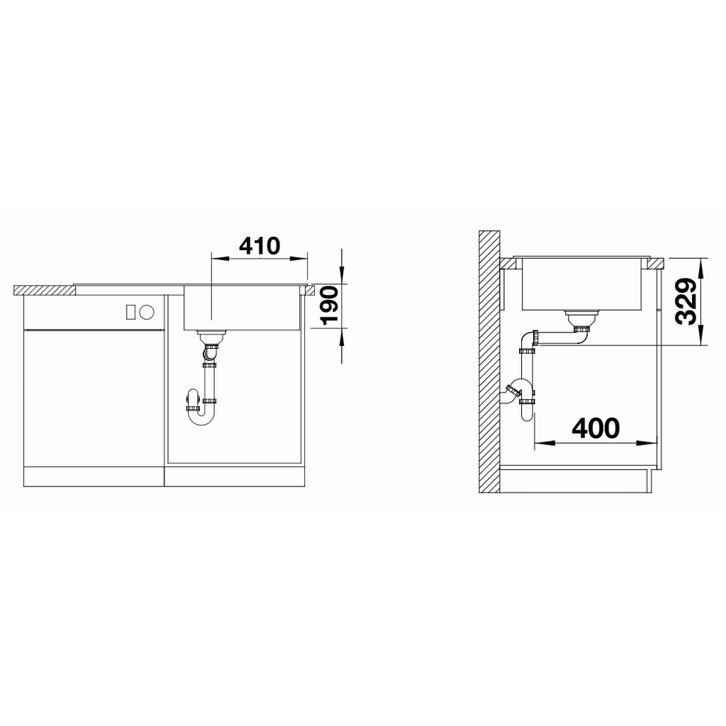 BLANCO pomivalno korito SONA XL 6 S z zgornjim delom sifona, aluminij (519691)
