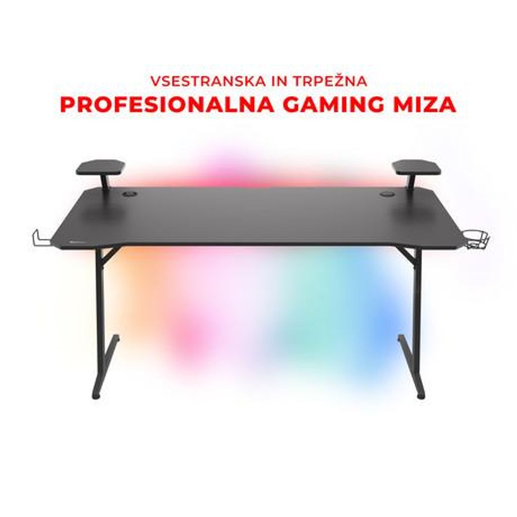 GENESIS HOLM Profesionalna GAMING miza  510 RGB, LED RGB osvetlitev, vgrajen brezžični polnilec in USB 3.0 razdelilec