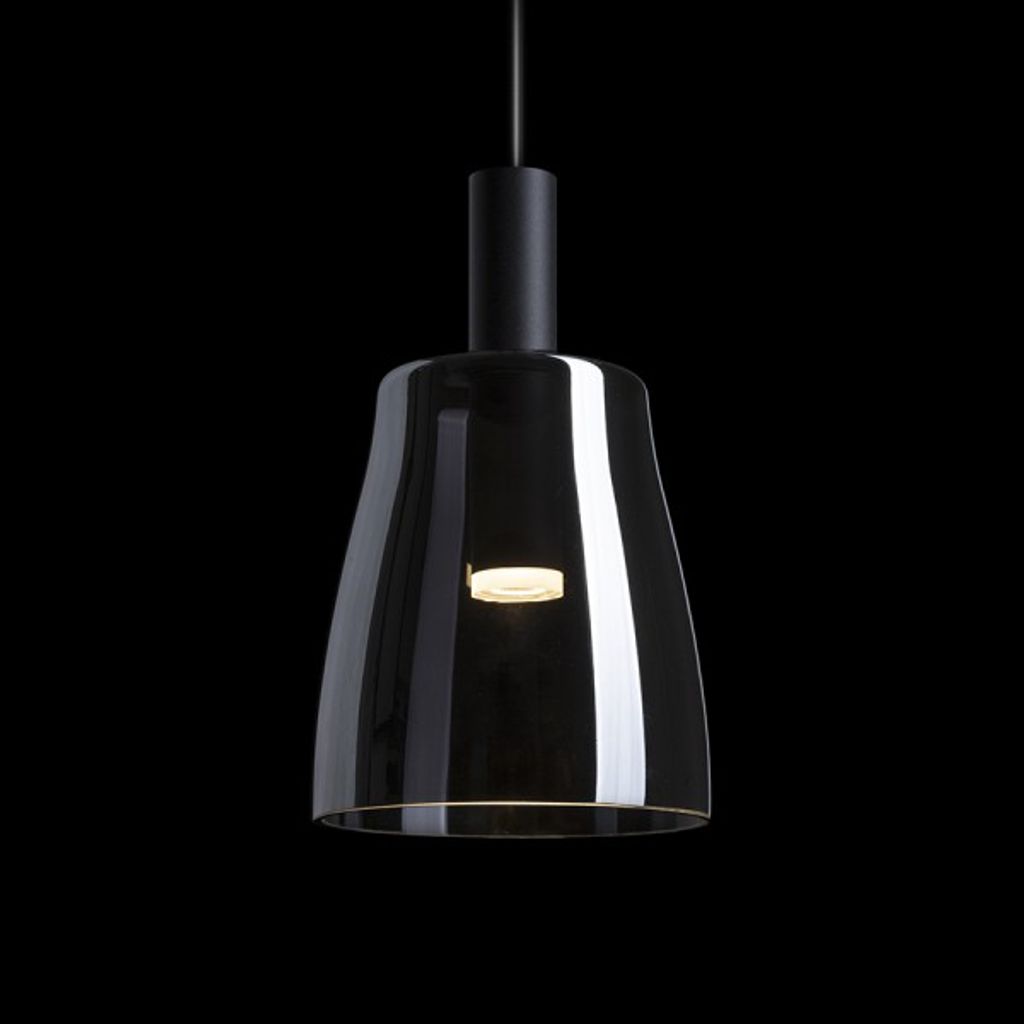 RENDL viseča svetilka BELLINI M LED 230V LED 5W 30°  3000K - črna dimljeno steklo 