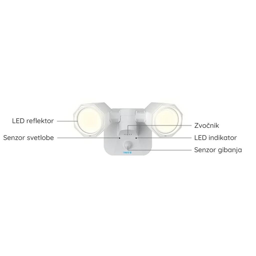 REOLINK Floodlight WiFi LED reflektor, pametni, 2000 lumnov, 4200K, WiFi, vrtenje in nagibanje, senzor gibanja, 3 načini osvetlitve, IP65 vodoodpornost, bel