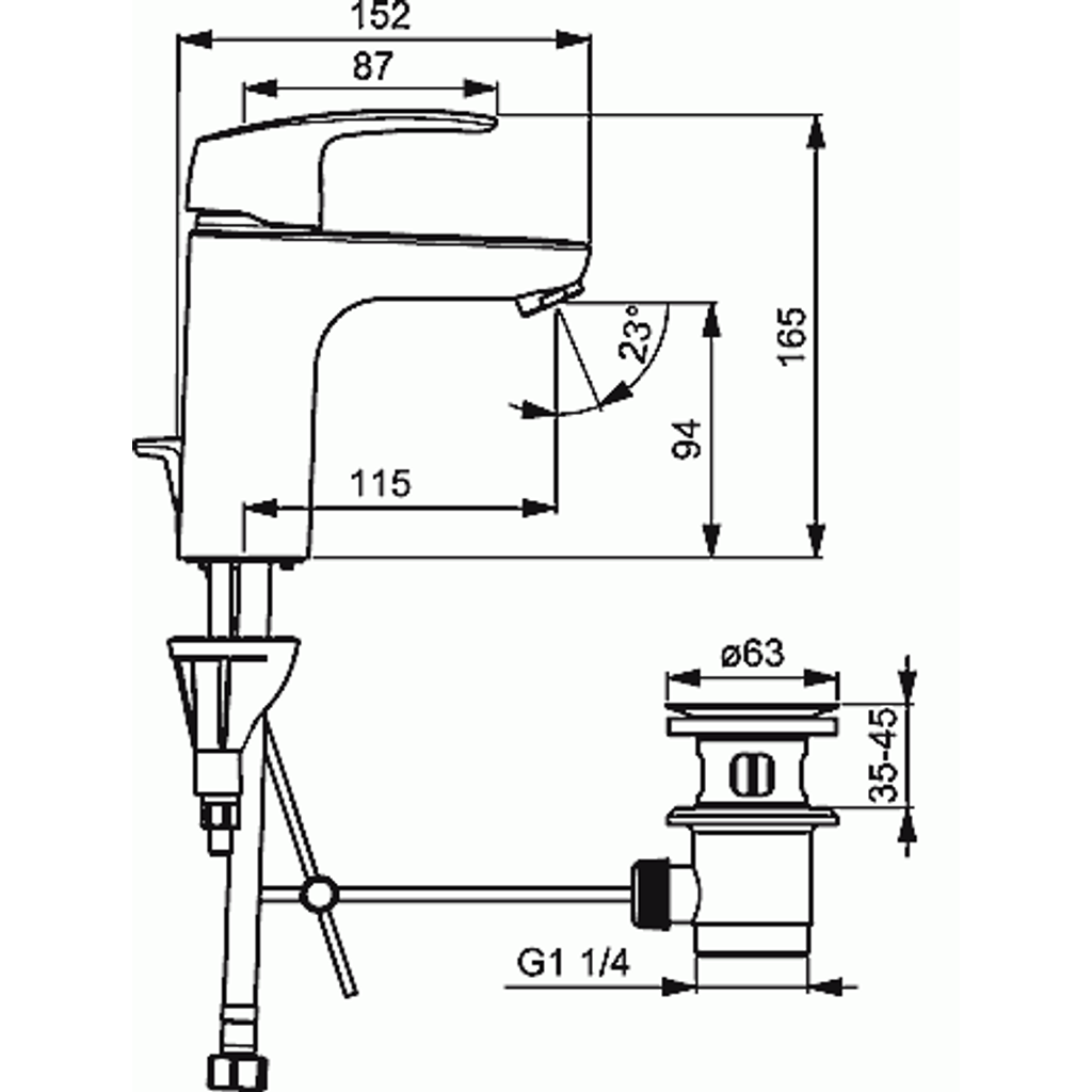 HANSA enoročna armatura za umivalnik Pinto XL (45012283)