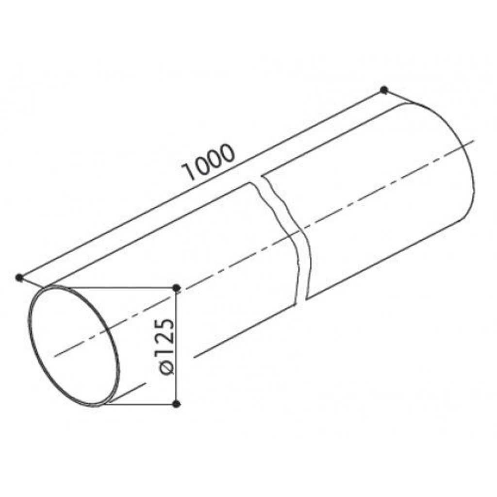 FABER PVC štirioglata odvodna cev fi 125mm - dimenzije 22x6cm (112.0157.308)