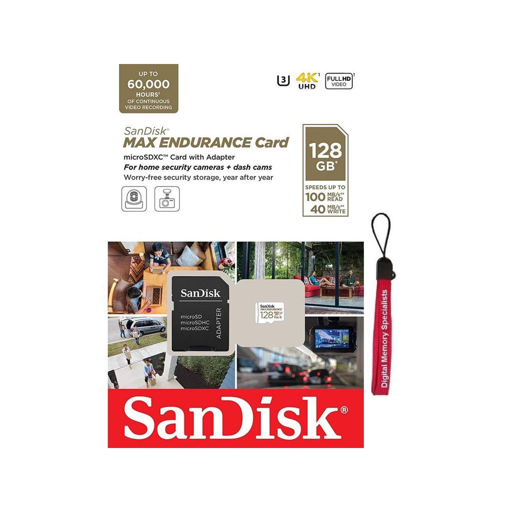SANDISK MAX ENDURANCE microSDXC 128GB + SD Adapter