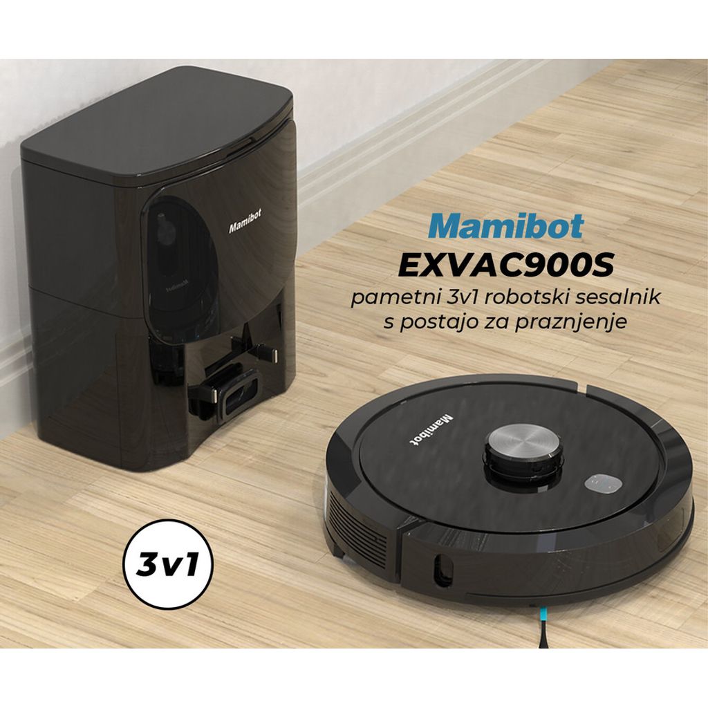 MAMIBOT robotski sesalnik EXVAC900S - 3v1-črn