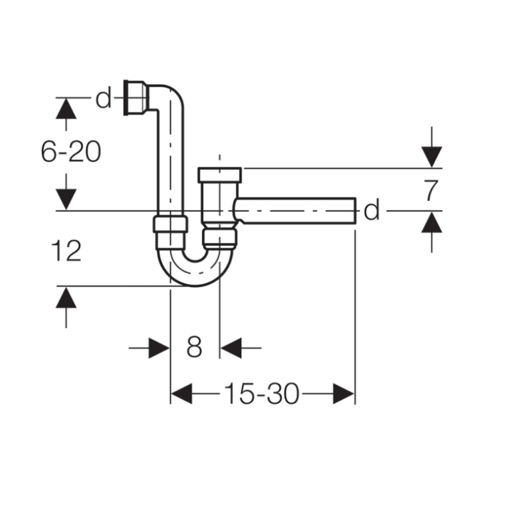 GEBERIT sifon z navojnim spojem za umivalnik (152.881.11.1)