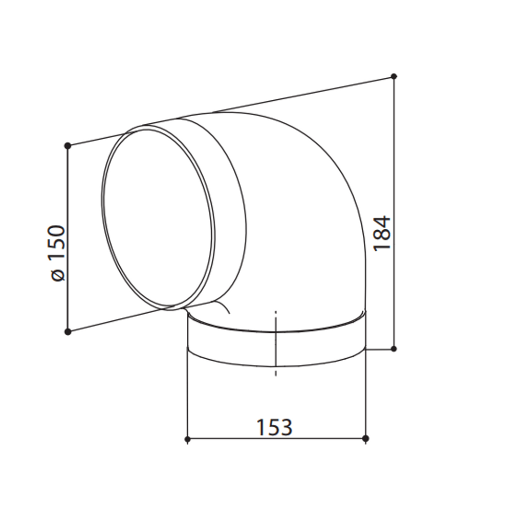 FABER PVC štirioglata odvodna cev fi 150mm 153x184 (112.0253.688)