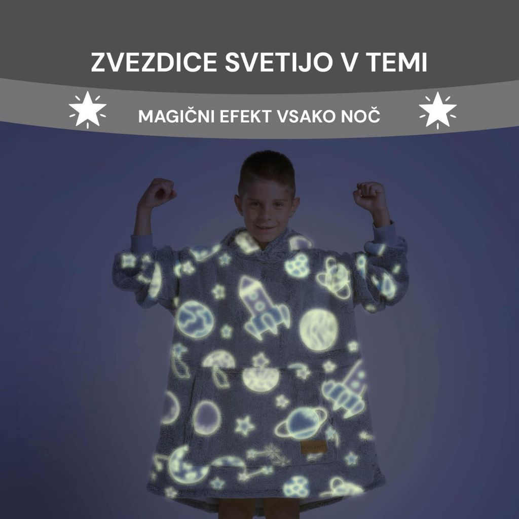 SVILANIT Otroška hoodie odeja Svilanit, raketa + Darilo: Nogavice