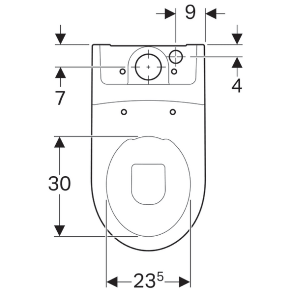GEBERIT talna WC školjka - za neposredno namestitev nadometnega splakovalnika, brez roba iCon 200460000 (brez WC deske)