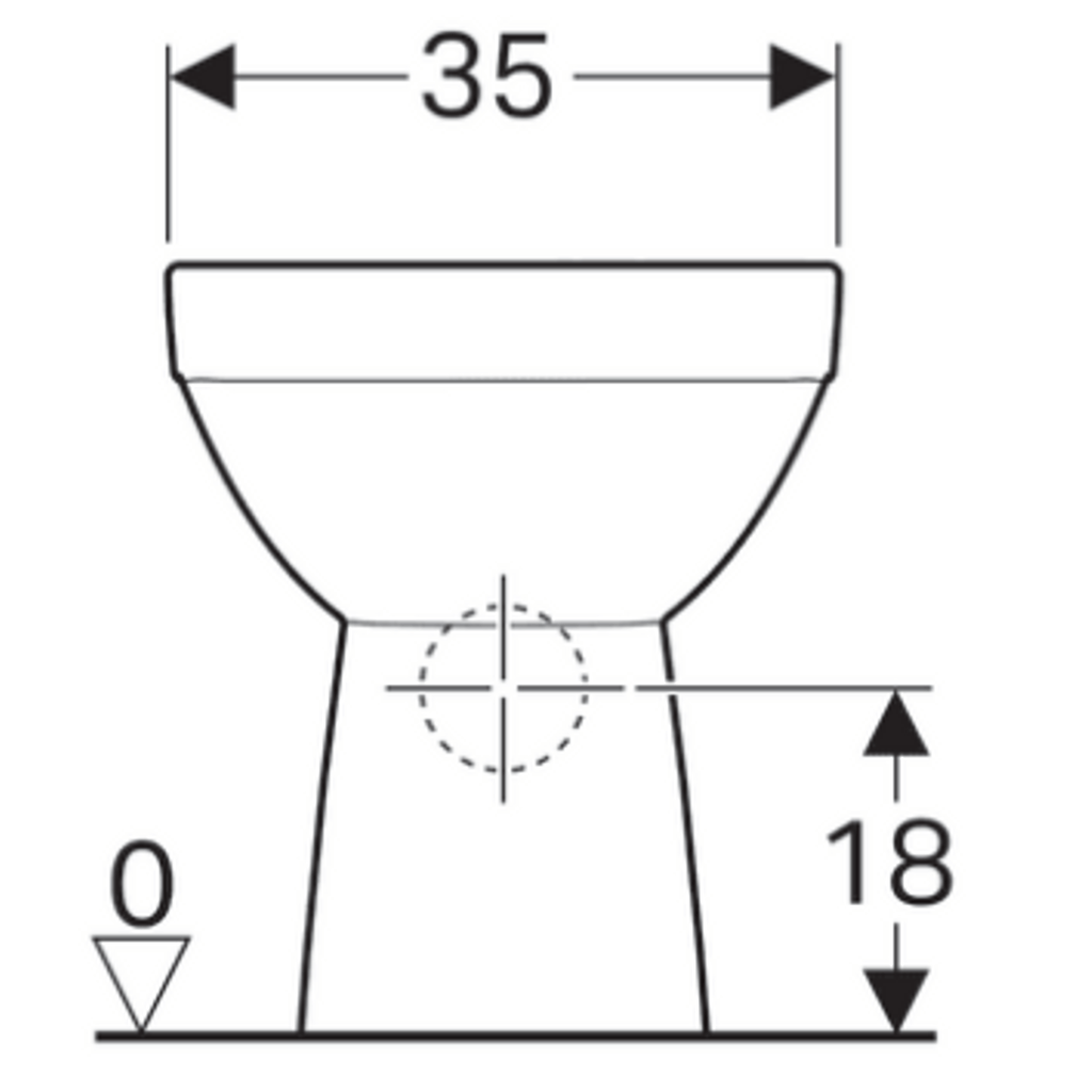 GEBERIT talna WC školjka za neposredno namestitev nadometnega splakovalnika Selnova Square, brez roba 500.152.01.1 (brez WC deske)