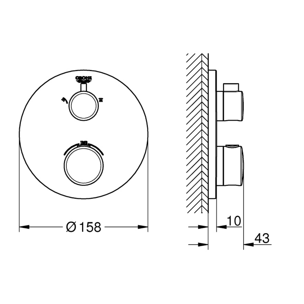 GROHE termostatska pokrivna plošča GROHTHERM (24076000)