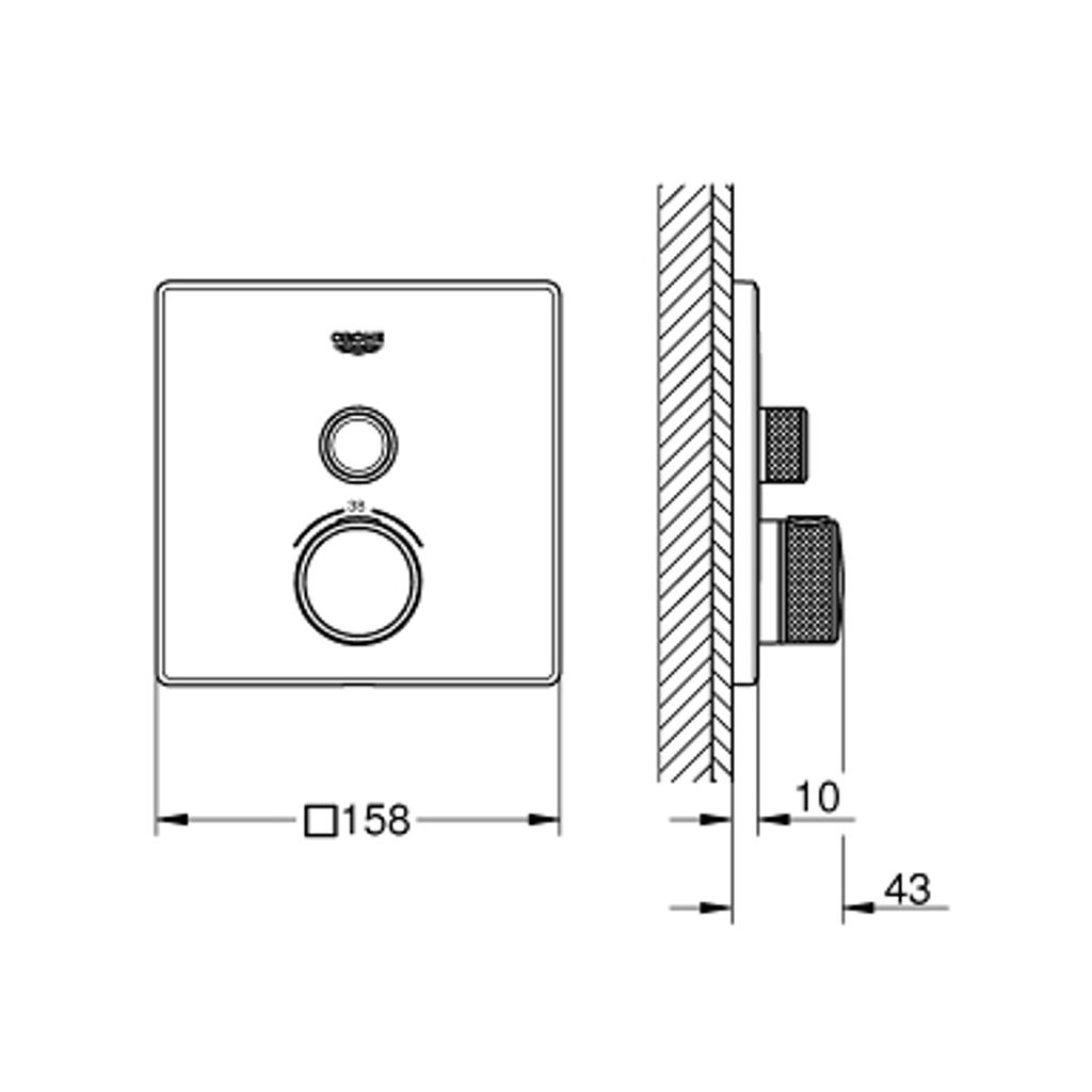 GROHE termostatska pokrivna plošča GROHTHERM SmartControl (29123000)