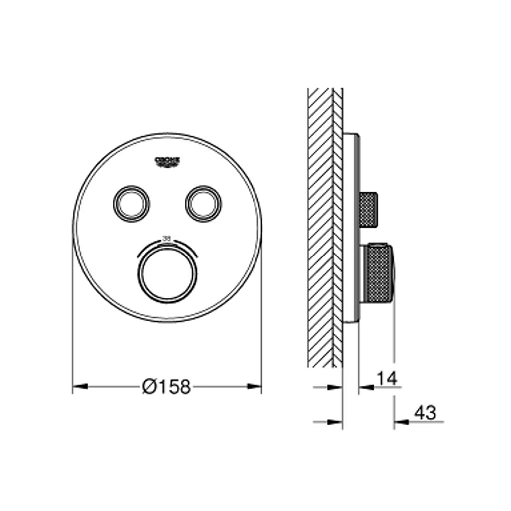 GROHE termostatska pokrivna plošča GROHTHERM SmartControl (29151LS0)