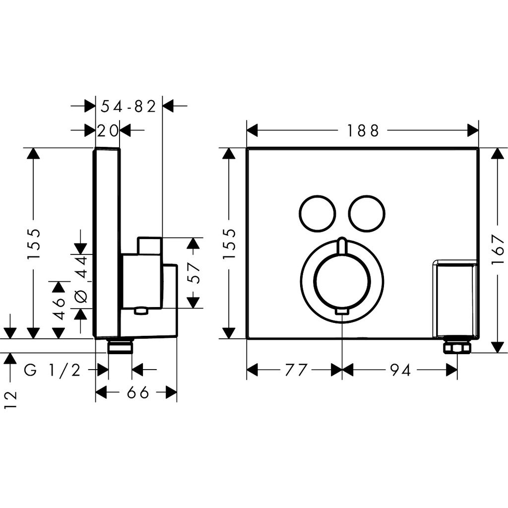 HANSGROHE termostatska pokrivna plošča ShowerSelect (15765000)