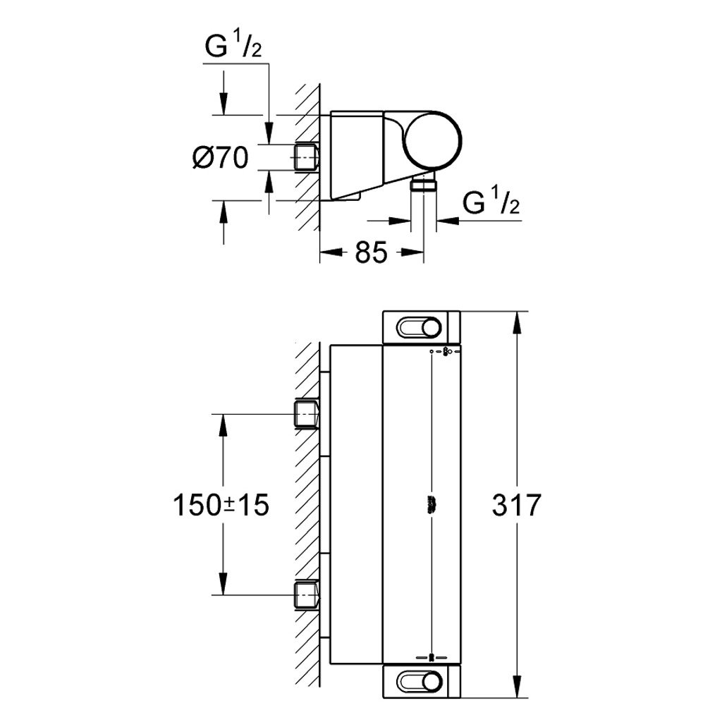 GROHE termostatska armatura za tuš Grohtherm 2000 (34469001)