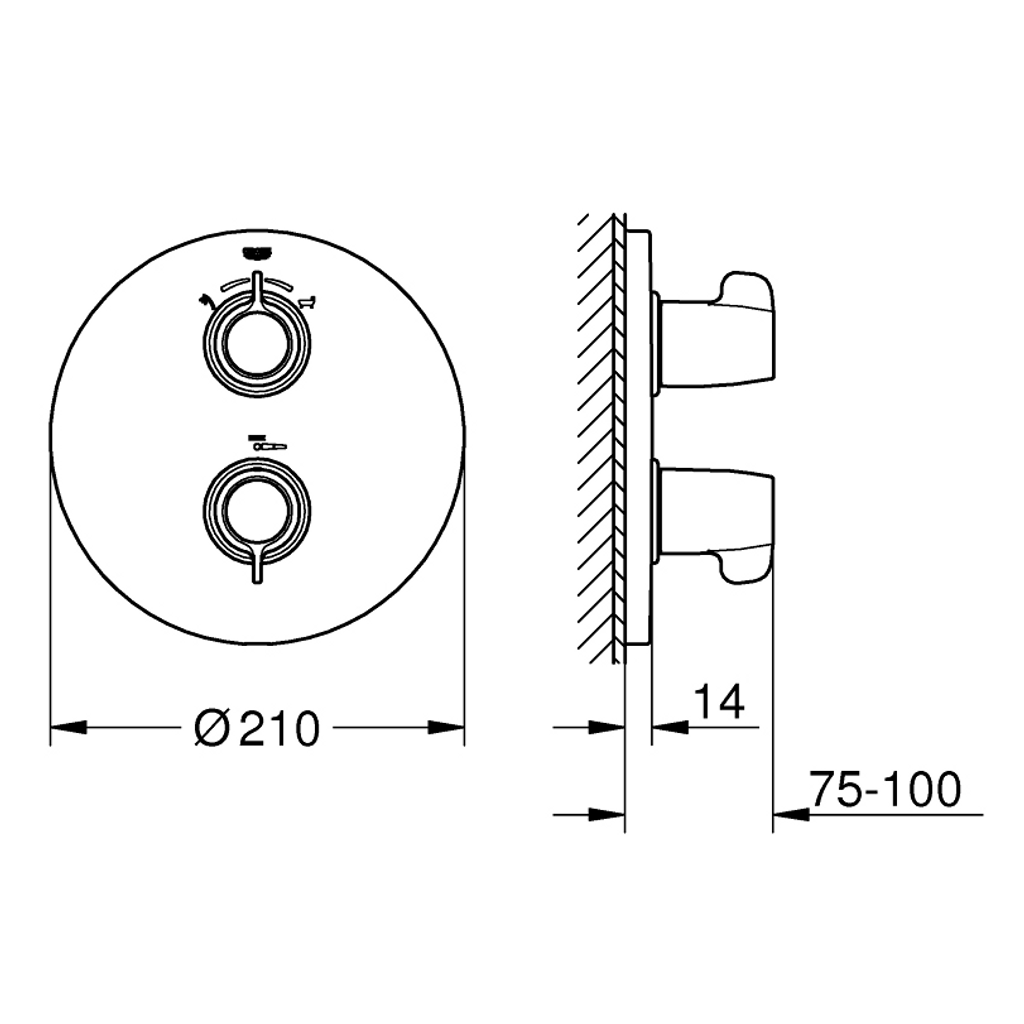 GROHE termostatska pokrivna plošča za kad Grohtherm Special (29095000)