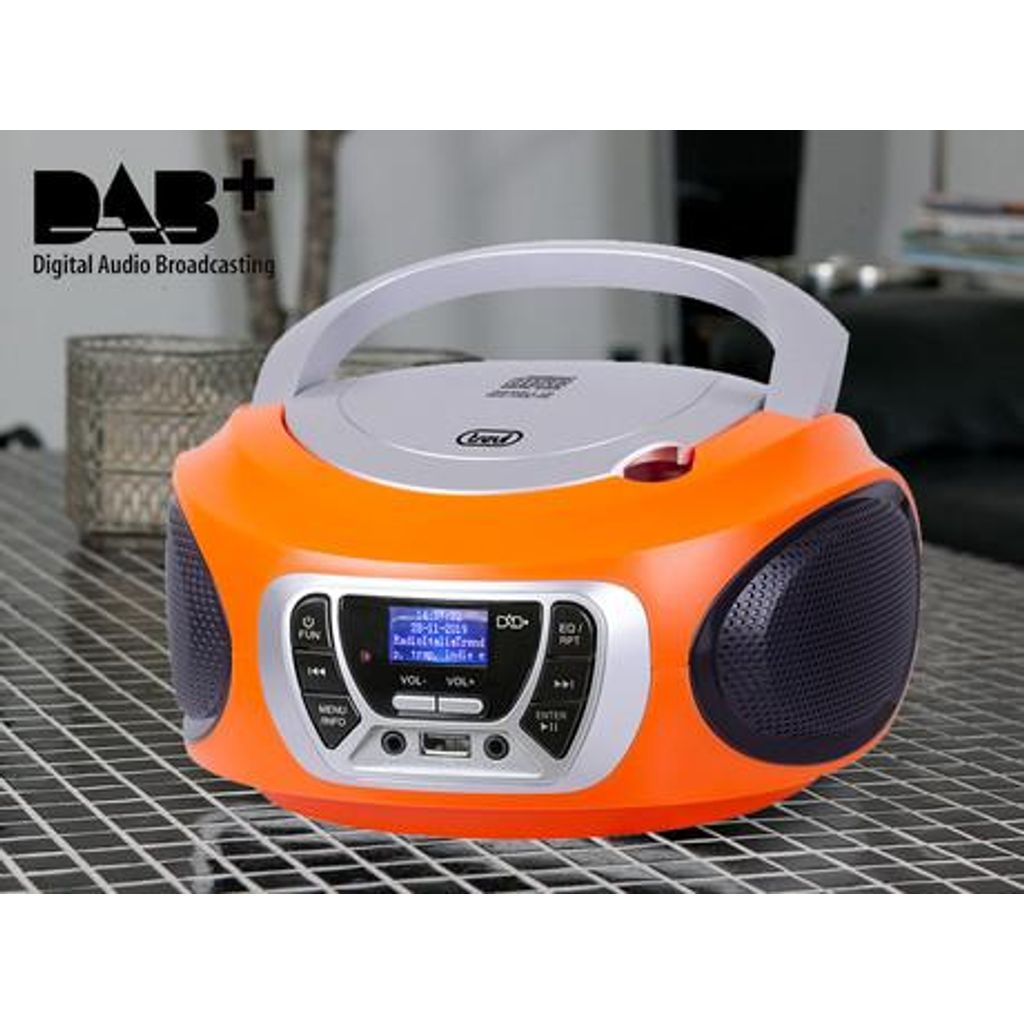TREVI CMP 510, Boombox, CD/USB/Radio DAB/DAB+/FM, RDS, daljinec, oranžne barve
