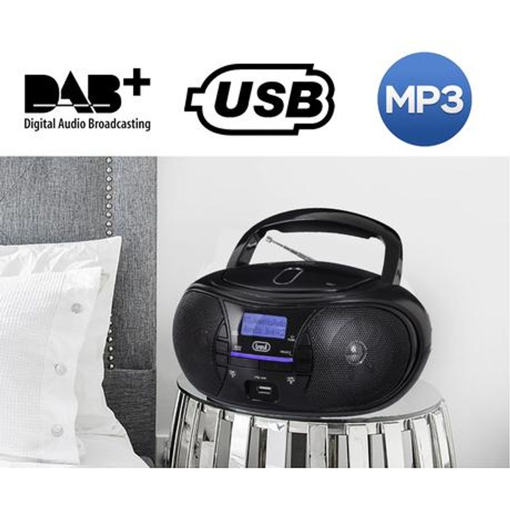 TREVI CMP 581, Boombox, CD/USB/Radio DAB/DAB+/FM, RDS, črne barve