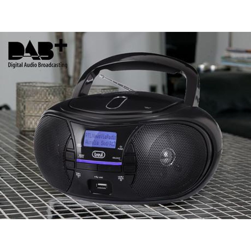 TREVI CMP 581, Boombox, CD/USB/Radio DAB/DAB+/FM, RDS, črne barve