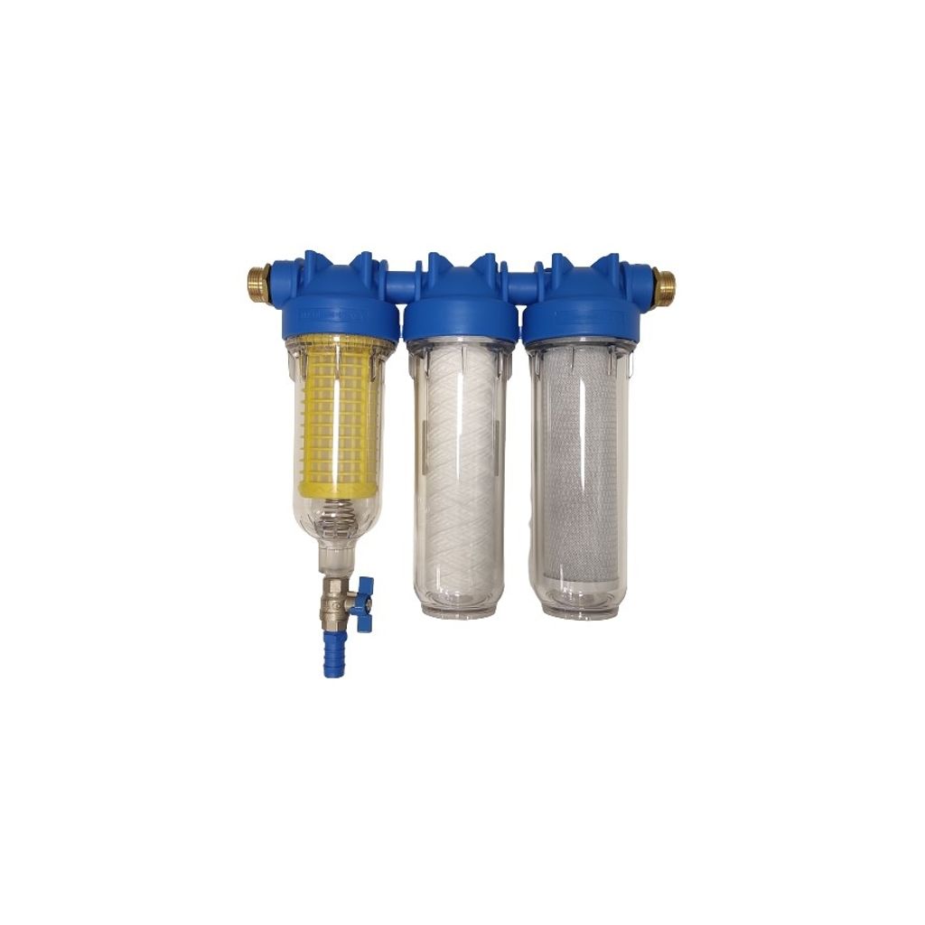EKOM trojni hišni filter za vodovodno vodo in deževnico Hydra Rainmaster Trio RLH CB/EC - 3/4''