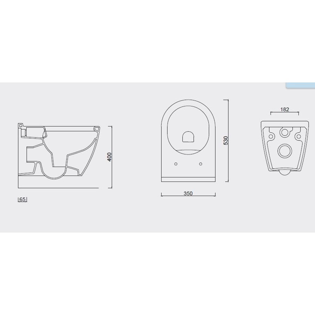 SANOTECHNIK Uno viseča WC školjka rimless + deska Soft Close (GU100)