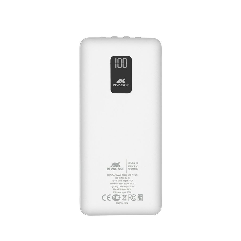 RIVACASE prenosna baterija s kabli VA2220 20000mAh 